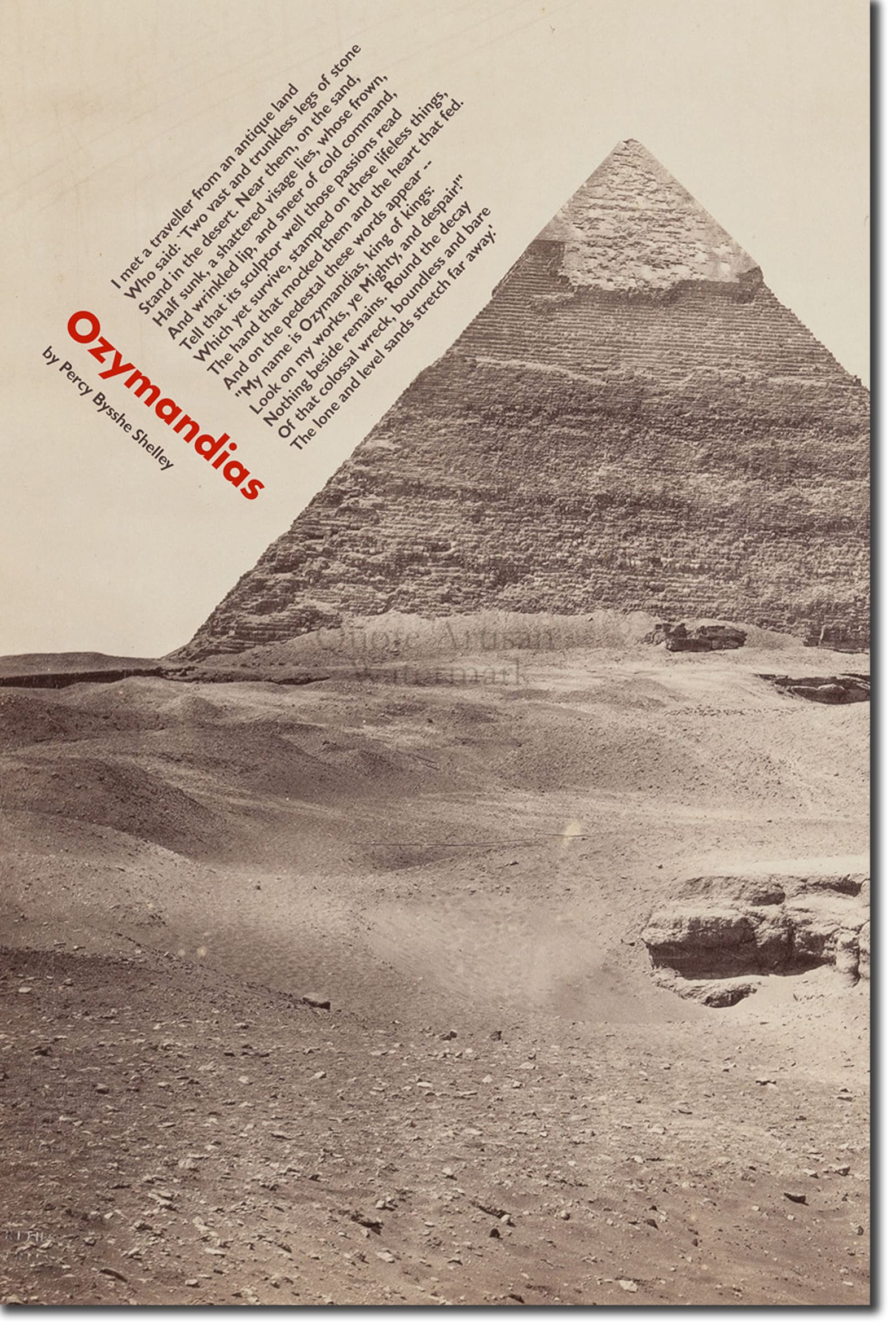 Ozymandias Poem by Percy Bysshe Shelley the Pyramid / Sphinx - Etsy ...