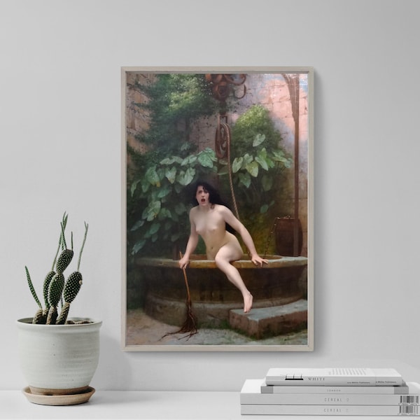 Jean-Léon Gérôme - La vérité sort d'elle-même (1896) - Peinture classique, affiche photo, impression d'art, cadeau d'art, décoration murale pour la maison, Jean-Léon Gérôme