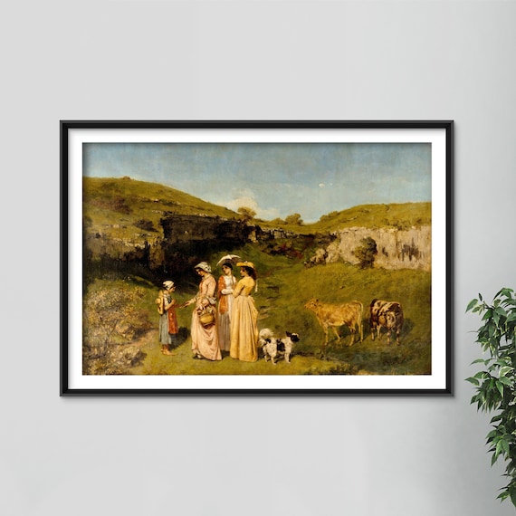 ギュスターヴ・クールベ、【密猟者】、希少な額装用画集より、状態良好、新品額装付 ギュスターヴ・クールベ、【密猟者】、希少な額装用画集より、状態良好