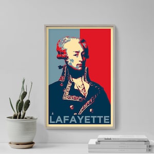 Marquis De Lafayette Original Art Print - French Revolution Poster, Revolutionary War Giclee Home Wall Décor, American Revolution, Photo