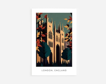 Colourful Vector of London Uni - Art Print Poster Painting - Museum Quality Giclee Home Wall Décor