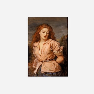 John Everett Millais - The Martyr of the Solway (1871) - Classic Painting Photo Poster Print Art Gift Wall Home Decor Giclée Beautiful Girl