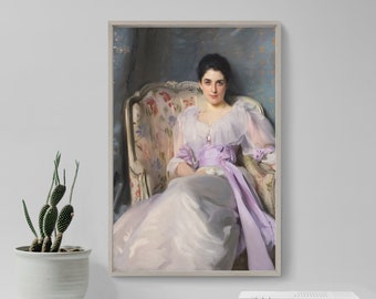 John Singer Sargent - Portrait of Lady Agnew of Lochnaw (1892) - Painting Photo Poster Print Art Gift Museum Giclée - Scottish Beauty