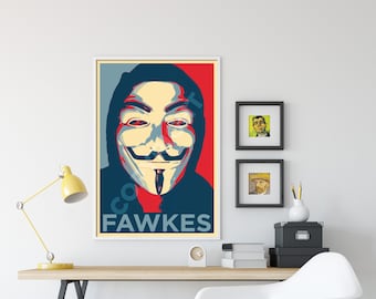 Guy Fawkes Original Art Print - Photo Poster Gift - Hope Parody