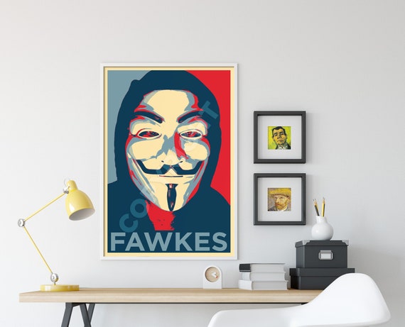 Guy Fawkes Original Art Print - Photo Poster Gift - Hope Parody