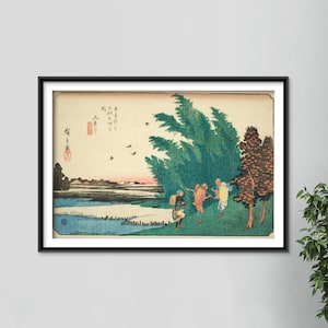 Utagawa Hiroshige - Mieji no 56 from 69 Stations of the Kisokaido (1838) - Painting Poster Print Art Gift Giclée Japan Japanese Ukiyo-e