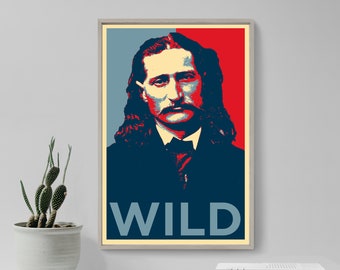 Wild Bill Hickok Original Art Print - Photo Poster Gift - Hope Parody James Butler Hickok American Folklore Gambler Poker Dead Man's Hand