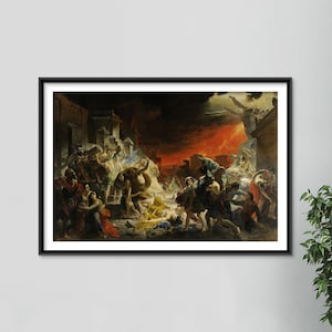 Karl Bryullov - The Last day of Pompeii (1833) - Painting Photo Poster Print Art Gift Home Wall Décor Giclée Girl Volcano Apocalypse