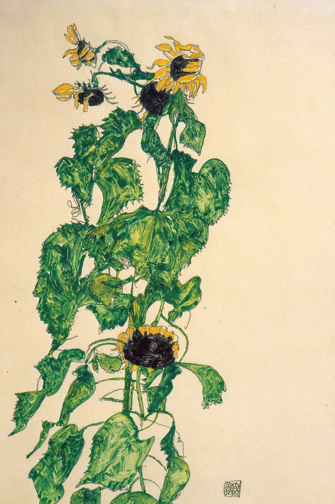 エゴン シーレ - ひまわり (1917) - クラシック 絵画 写真 エゴン シーレ - ひまわり (1917) - クラシック 絵画 写真
