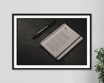 Rudyard Kipling Poem - If - The Notebook (Horizontal) - Poster Original Art Print Photo Wall Home Decor - Poem for Boys, Inspiration