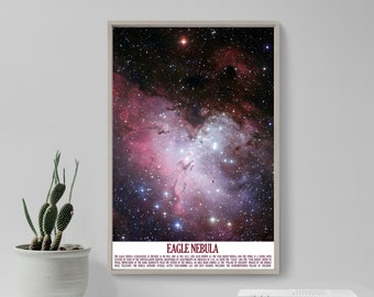 Eagle Nebula Poster - Photo Art Print Photograph Gift Wall Home Decor - Space Stars Astromony Burst Nebulae  Intergalactic Galaxy