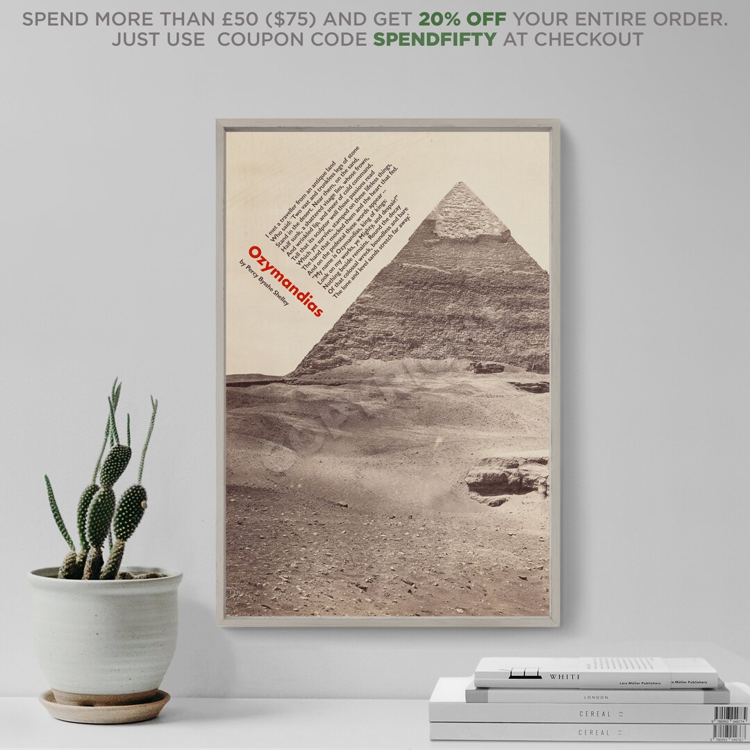 Ozymandias Poem by Percy Bysshe Shelley - the Pyramid / Sphinx - Art ...