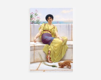 John William Godward - Idleness (1900) - Art Print Poster Painting - Museum Quality Giclee Home Wall Décor