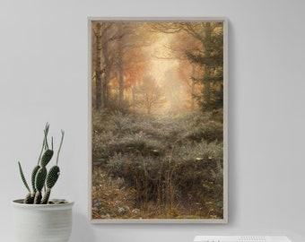 John Everett Millais - Dew Drenched Furze (1889) - Classic Painting Photo Poster Print Art Gift Wall Home Decor Giclée - Morning Forest