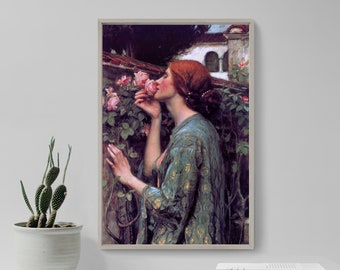 John William Waterhouse - The Soul of the Rose (1908) - Classic Painting Photo Poster Print Art Gift Wall Home Decor - Valentine's Gift Love