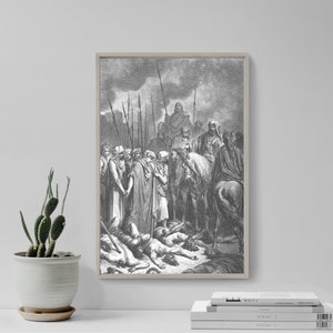 Gustave Dore - Joshua Spares Rahab (1866) - Drawing Photo Poster Print Art Gift Home Museum Gallery Giclee Engraving Bible