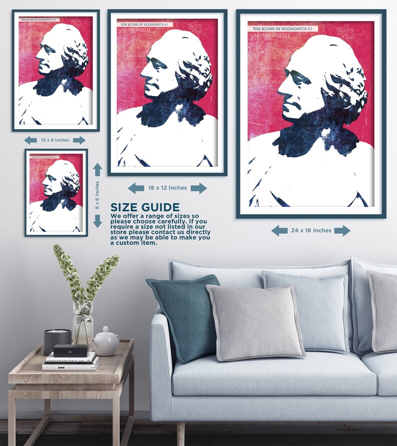 Adam Smith - Ekonomins ikoner #1 - Konsttryck Poster Vägg Heminredning Ekonomi Gåva Ekonom - Nationernas rikedom Poster bild 6