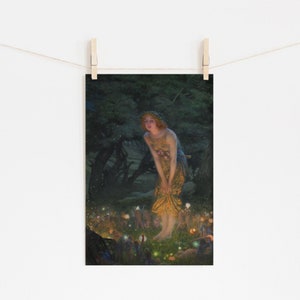 Edward Robert Hughes - Midsummer Eve (1908) - Classic Painting Photo Poster Print Art Gift Home Wall Decor - Midsummer&#39;s Evening Fairy #PEGS