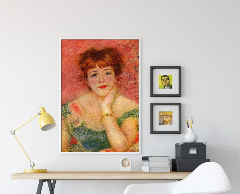 Pierre-Auguste Renoir - Portrait of Actress Jeanne Samary (1877) - Giclee Art Print Painting Photo Poster Museum Fine Gift Home Wall Décor image 2