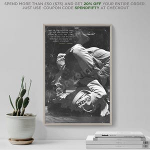 Jiu-Jitsu Motiverande Tryck 01 "Vem är den lyckligare mannen...?" Konst Fotoposter Gåva - BJJ Motivation Inspiration Sambo Grappling Gi