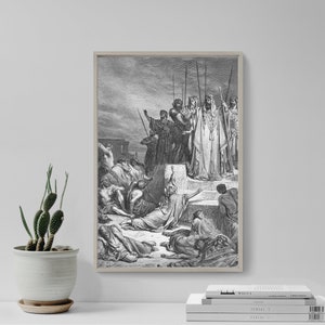 Gustave Dore - A Famine in Samaria (1866) - Classic Drawing Photo Poster Print Art Gift Home Starvation
