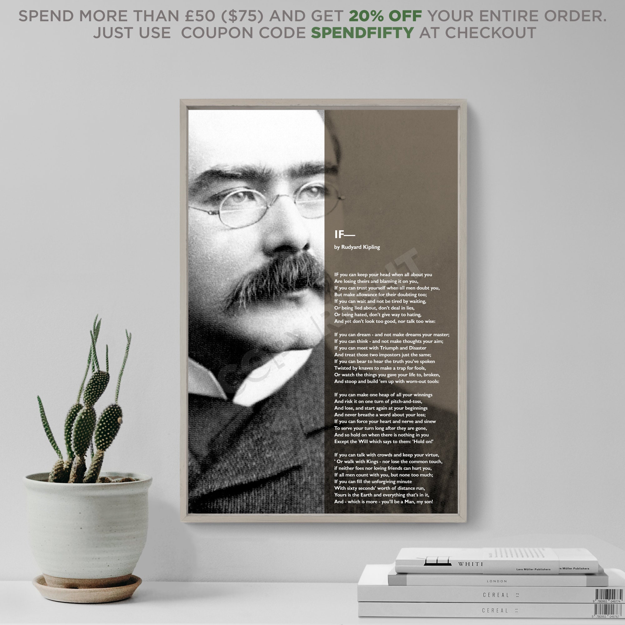 Rudyard Kipling Poem If Limited Chrome Kipling | Etsy