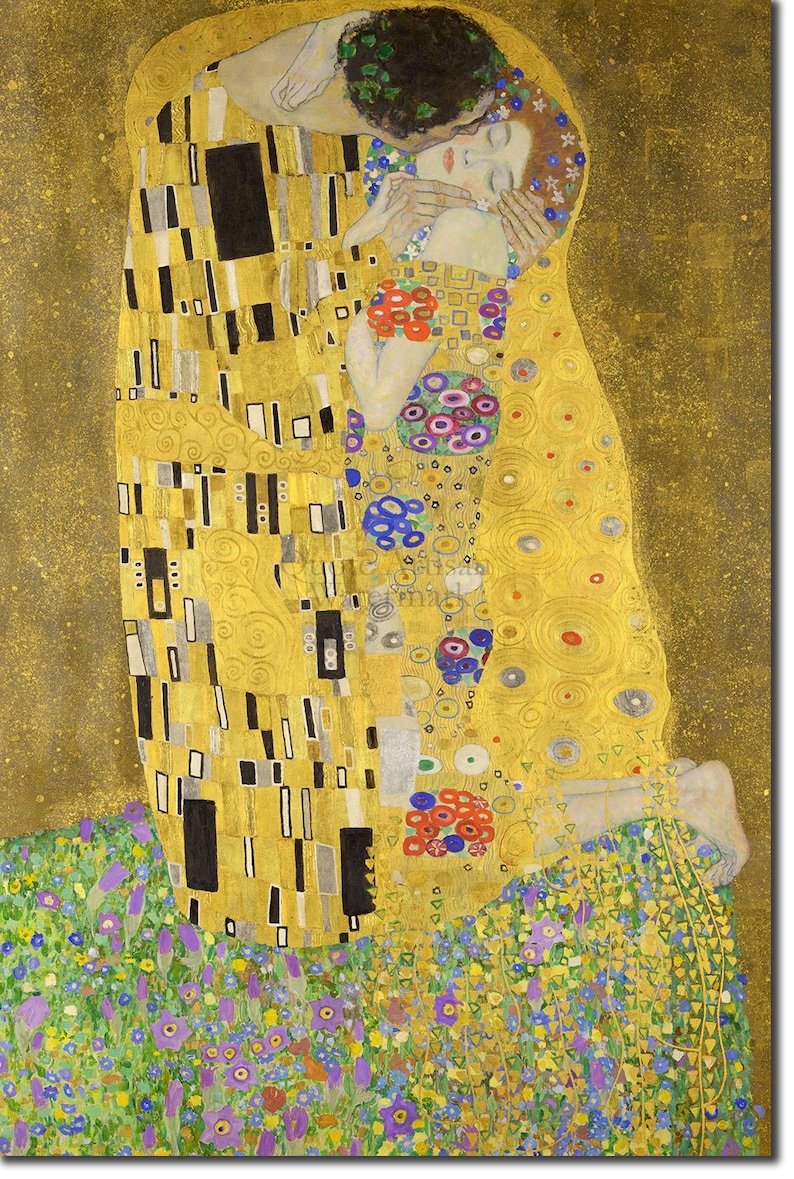 Gustav Klimt Il bacio 1907 Riproduzione di un dipinto Etsy Italia Gustav Klimt Il bacio 1907 Riproduzione di un dipinto Etsy Italia