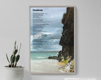 Desiderata Poem 2 (The Cliff)- Art Print Poster Gift Photo Quote Wall Home Decor - Motivation Inspiration Motivational Sea Ocean