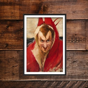 Ilya Repin - Portrait of Grigoriy Grigoryevich Ge as Mephistopheles (1901) - Classic Painting Photo Poster Print Art Gift Home Wall Decor
