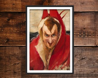 Ilya Repin - Portrait of Grigoriy Grigoryevich Ge as Mephistopheles (1901) - Classic Painting Photo Poster Print Art Gift Home Wall Decor