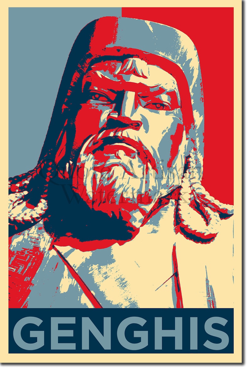 Genghis Khan Original Art Print Photo Poster Gift Mongol Etsy