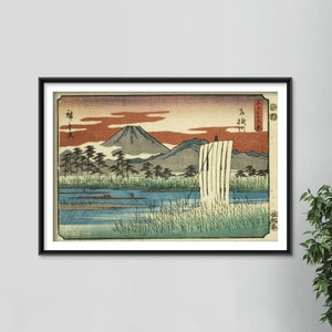 Utagawa Hiroshige - The Sagami River Sagamigawa / Views of Mount Fuji (1852) - Painting Poster Print Art Gift Giclée Japan Japanese Ukiyo-e