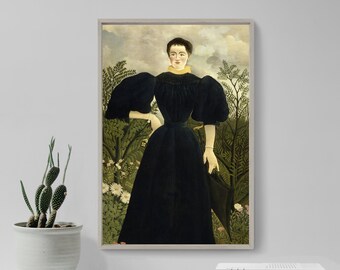 アンリ・ルソー - マダム・Mの肖像 (1895) - クラシック絵画写真