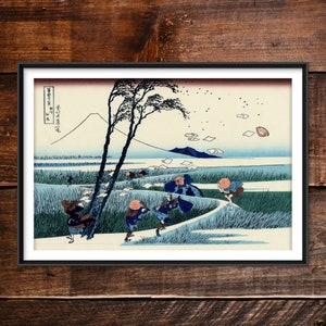 Katsushika Hokusai - Ejiri in Suruga Province (1830) - WoodBG Painting Photo Poster Print Art Japanese Japan Thirty Six Views Mount Fuji