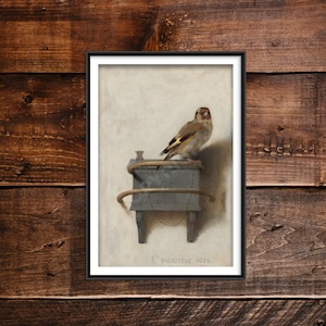 Carel Fabritius Classic Painting - The Goldfinch (1654) - Photo Poster Print Art Gift Animal Bird