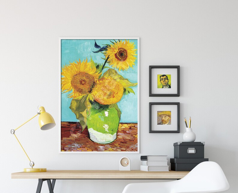 Vincent Van Gogh Three Sunflowers in a Vase 1888 Classic Etsy UK