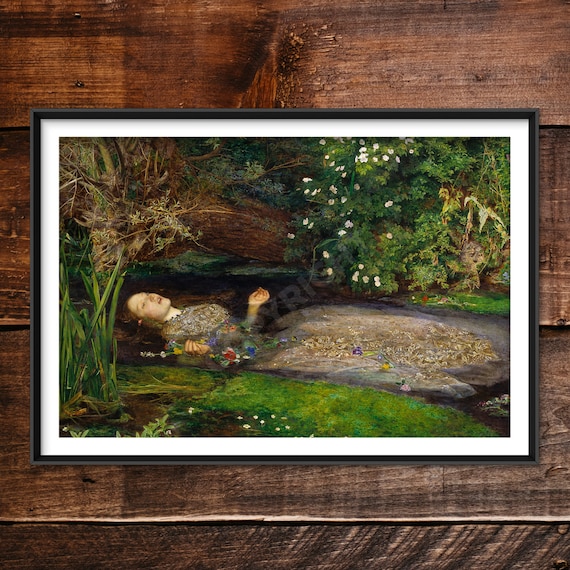 ジョン・エヴァレット・ミレー - オフィーリア（1852） - WoodBG 絵画