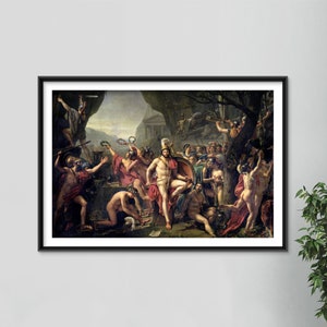 Leonidas at Thermopylae (1814) - Classic Painting Photo Poster Print Art Gift
