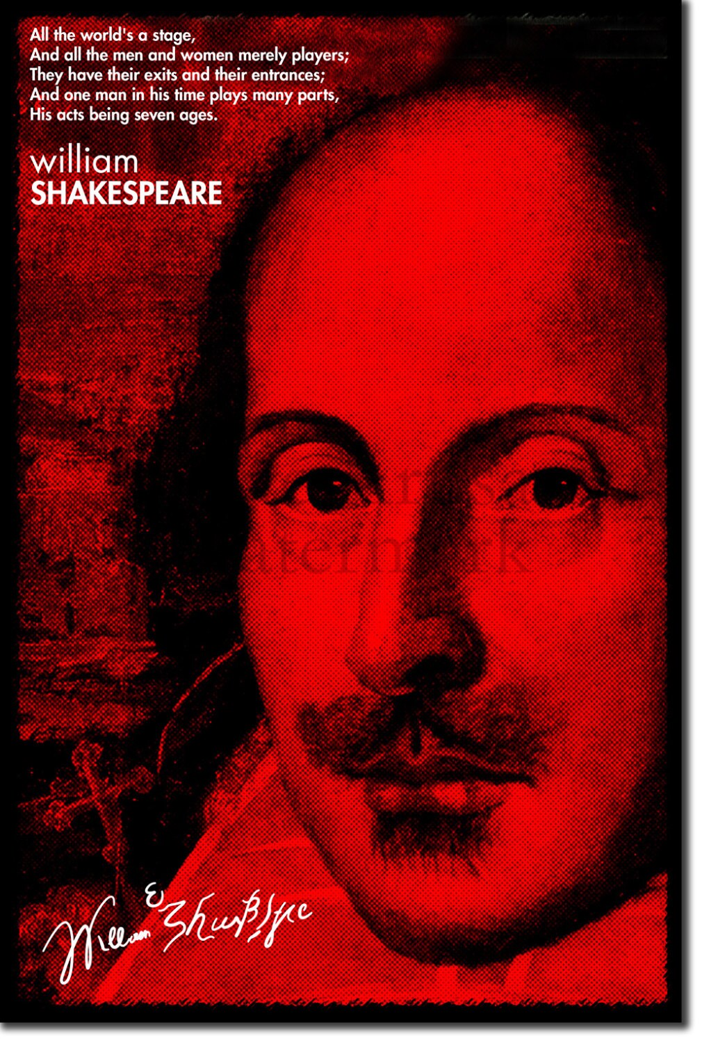 William Shakespeare Original Art Print 12x8 Inch Photo Poster | Etsy