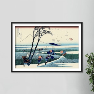 Katsushika Hokusai - Ejiri in Suruga Province (1830) - Painting Photo Poster Print Art Gift Japanese Japan Thirty Six Views Mount Fuji