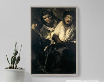 Francisco Goya - Man Mocked by two Women (1823) - Classic Painting Photo Poster Print Art Gift Asylum Crazy Spooky