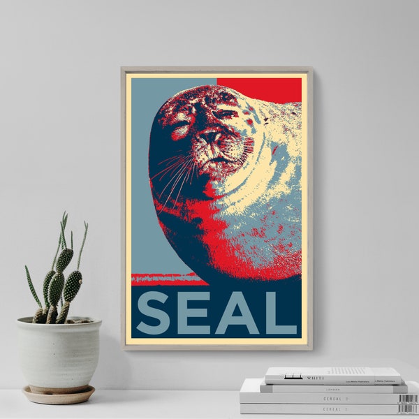 Seal Original Art Print - Photo Poster Gift Wall Home Decor - Hope Animal Lover, Earless Seal, True Seals, Pinnipedia, Harbor, Elephant Seal