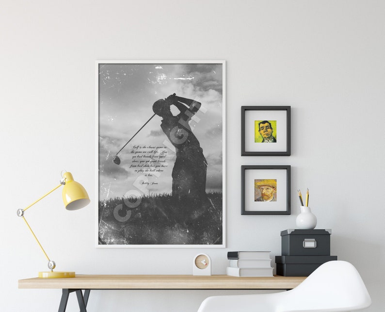 Motivational Golf Quote ...Play the ball where it lies. Original Art Print Photo Poster Gift Motivation Golfing image 2