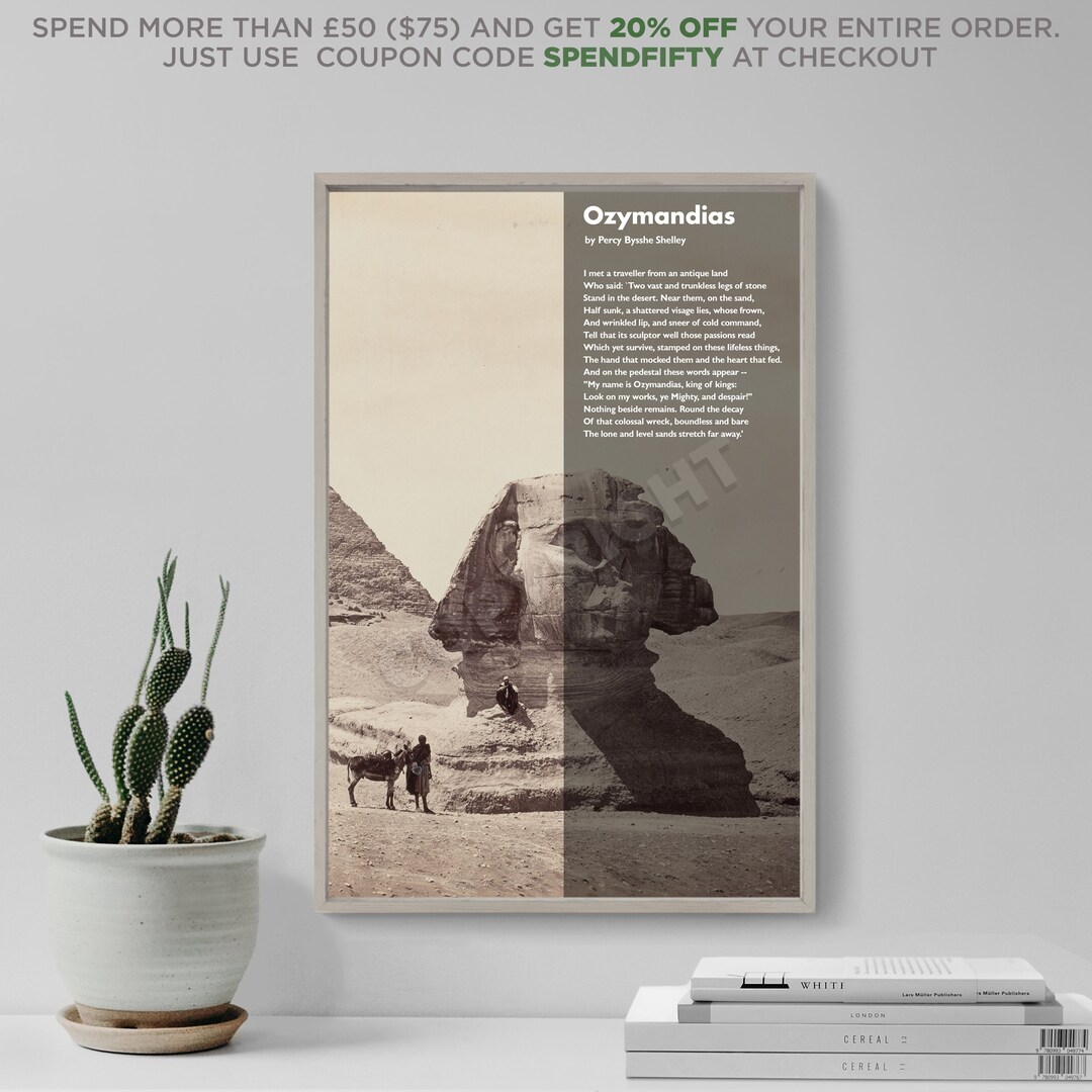 Ozymandias Poem by Percy Bysshe Shelley - the Sphinx - Art Print Poster ...