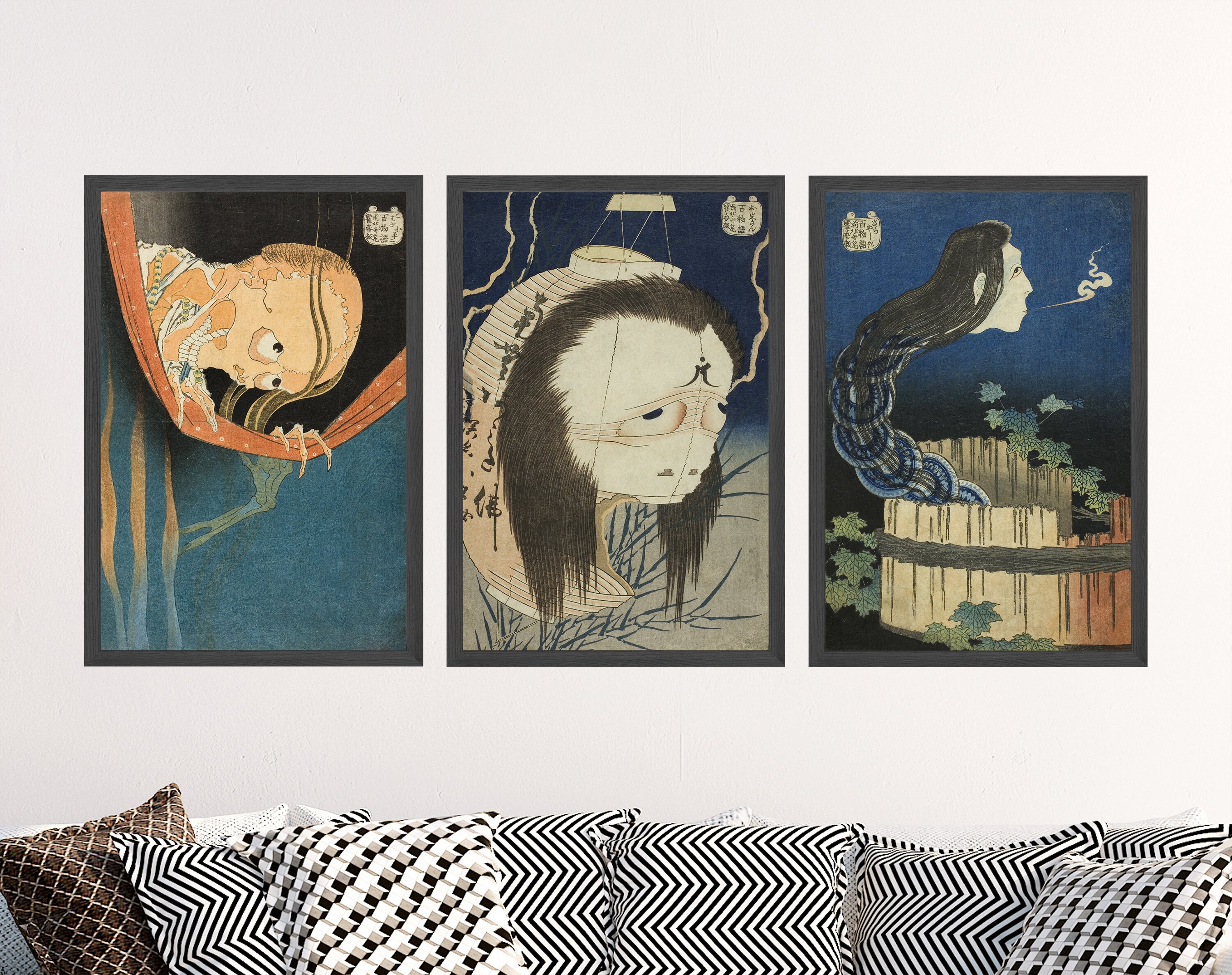 Set of Three Katsushika Hokusai GHOST TALES Prints - 3 Classic