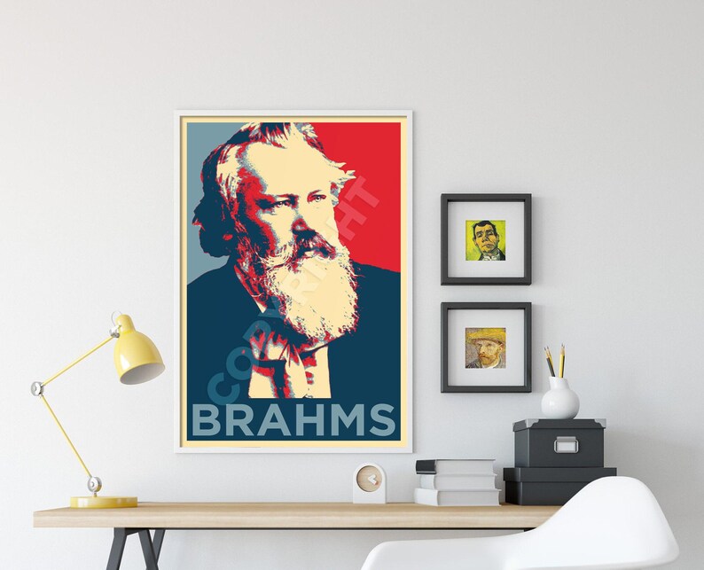 Johannes Brahms Original Art Print - Photo Poster Gift - Composer Musician Classical Music image 3