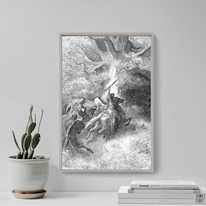 Gustave Dore - The Death of Absalom (1866) - Drawing Photo Poster Print Art Gift Museum Gallery Giclee Bible