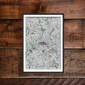 Vintage London Map from 1791 - Add Some Old-World Charm to Your Home! Photo Poster Print Wall Art cartography, antique, historic, landmarks