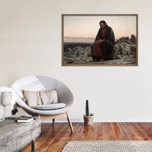 Ivan Kramskoi - Christ in the Desert (1872) - Painting Photo Poster
