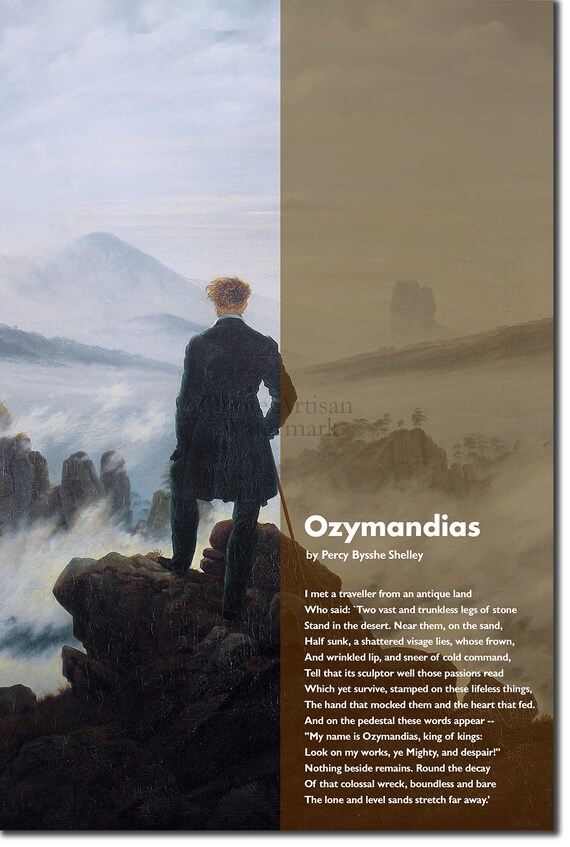 Ozymandias Poem By Percy Bysshe Shelley The Horizon Art Etsy